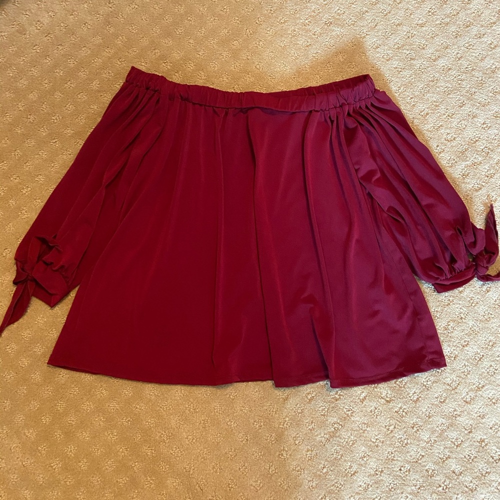 BP Off the Shoulder Crimson Top
